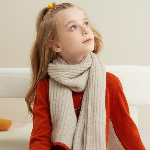 【四色童装羊绒围巾】羊绒世家儿童围巾男女宝薄款秋冬季保暖百搭围脖 商品图8