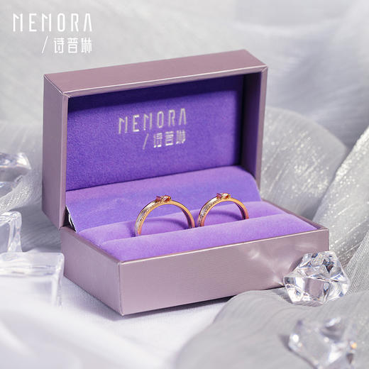 时光印记系列18K彩金情侣对戒钻石结婚戒指DL0611/DL0612 商品图7