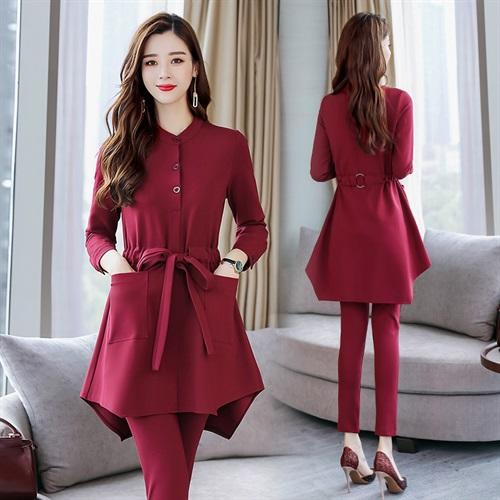 时尚气质圆领长袖优雅简约百搭潮流秋季两件套  HR-YLFS8551 商品图2