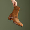 MG  9367复古粗跟瘦瘦靴牛皮马丁靴布洛克侧拉链 商品缩略图0