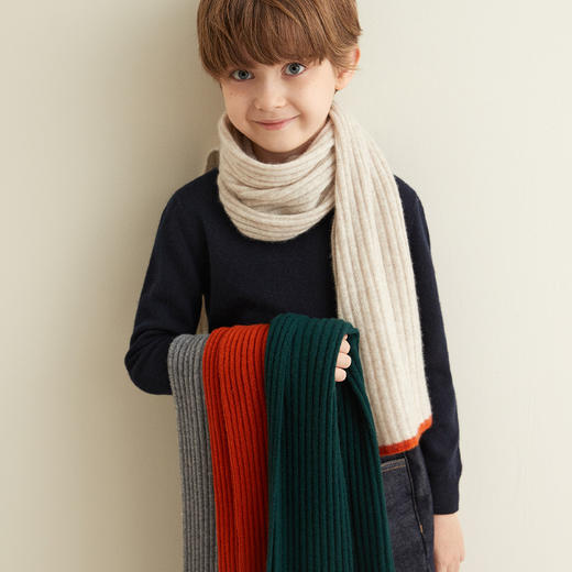 【四色童装羊绒围巾】羊绒世家儿童围巾男女宝薄款秋冬季保暖百搭围脖 商品图1