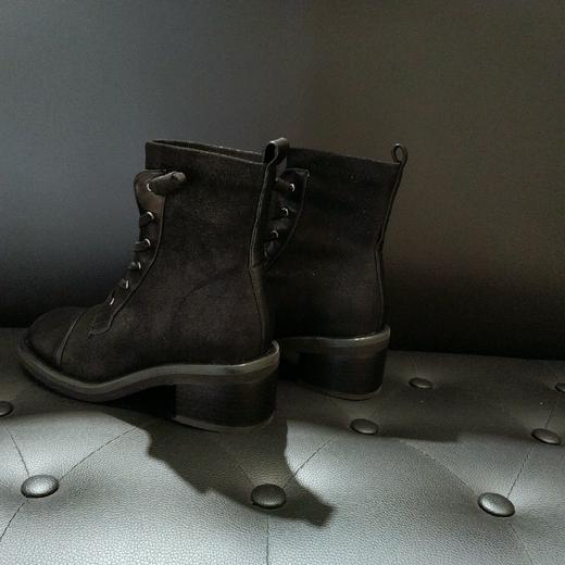 lfgj jeans BM518 牛皮牛仔布拼接短靴 商品图4