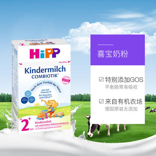 HNMG 德国喜宝添加益生菌奶粉Hipp 2+段（2岁以上）600g 商品图3