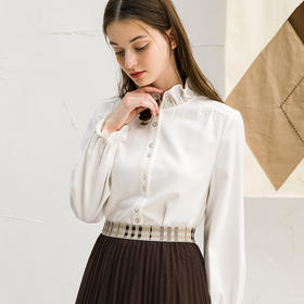 famecoco范可儿法式气质衬衫女设计感小众别致上衣甜美F218BH004
