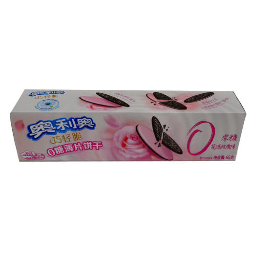 奥利奥巧轻脆花漾玫瑰味0糖薄片饼干95克 商品图0