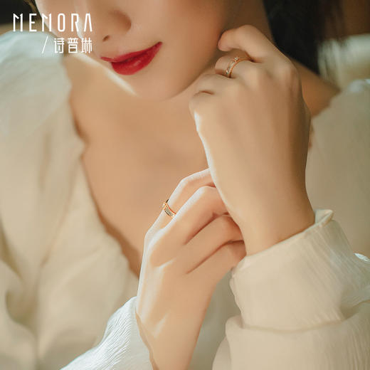 时光印记系列18K彩金情侣对戒钻石结婚戒指DL0611/DL0612 商品图4