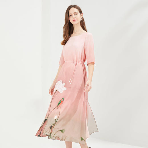 LB8D9斯尔丽瑟俪2021年夏季上新改良版中式定位花长裙女士连衣裙 商品图2