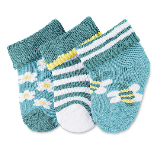 思丹乐新生儿短袜3对装(0-4个月)8201701447 商品图0