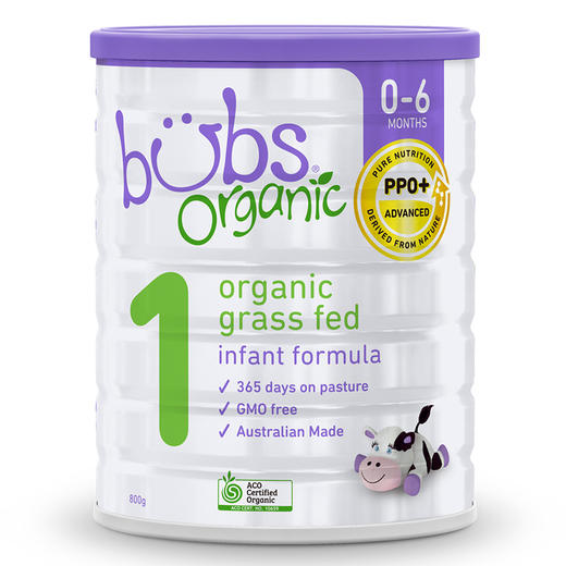 HNMG 澳洲Bubs贝儿有机草饲婴幼儿配方牛奶粉1段800g 商品图0