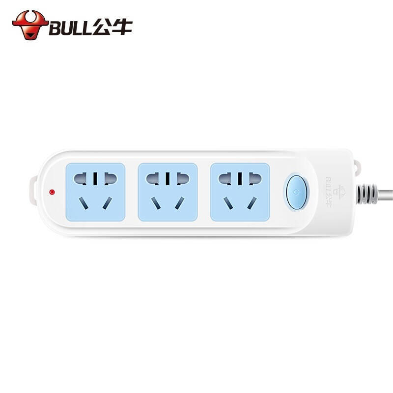 公牛bull 插座 gn-606a 5米电源线 单开关多功能家用插座 款式随机