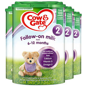 HNMG  （英国直邮）英国牛栏Cow＆Gate恩贝儿奶粉 2段（6-12个月）800g*4罐