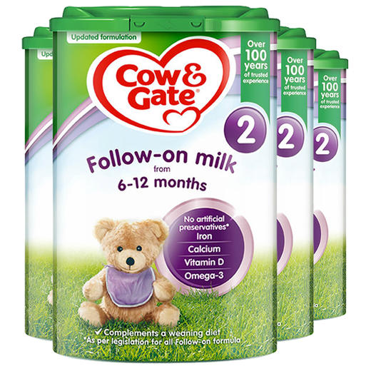 HNMG  （英国直邮）英国牛栏Cow＆Gate恩贝儿奶粉 2段（6-12个月）800g*4罐 商品图0