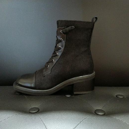 lfgj jeans BM518 牛皮牛仔布拼接短靴 商品图1