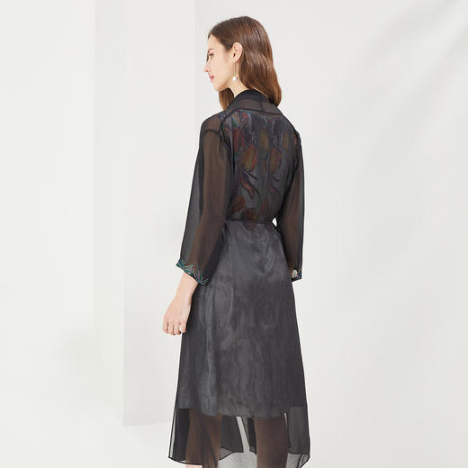 PG88E瑟俪2021新款宽松休闲优雅中式烫钻两件套舒适连衣裙 商品图1