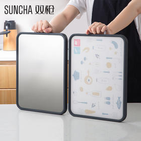 双枪菜板 304不锈钢+塑料菜板 双面砧板 切菜板案板面板粘板 防霉防滑案板 砧板 DZ53901/DZ54501