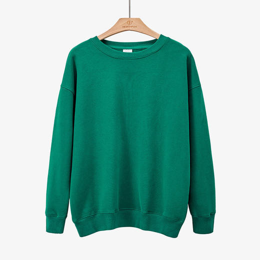 【卫衣】加绒加厚卫衣女秋冬季新款保暖韩版圆领纯色宽松女士套头卫衣外穿 商品图10