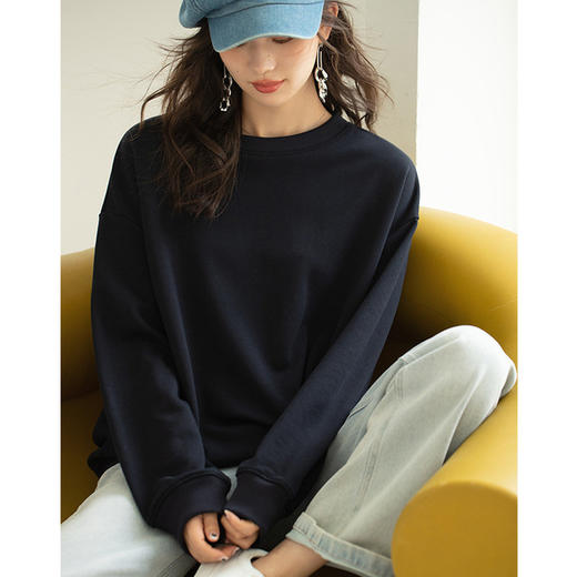 【服饰鞋包】新款宽松bf慵懒风卫衣女韩版简约气质套头外搭上衣 商品图0