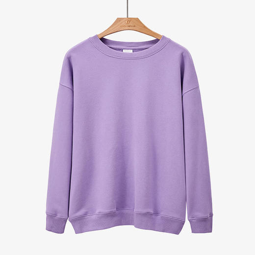 【卫衣】加绒加厚卫衣女秋冬季新款保暖韩版圆领纯色宽松女士套头卫衣外穿 商品图9