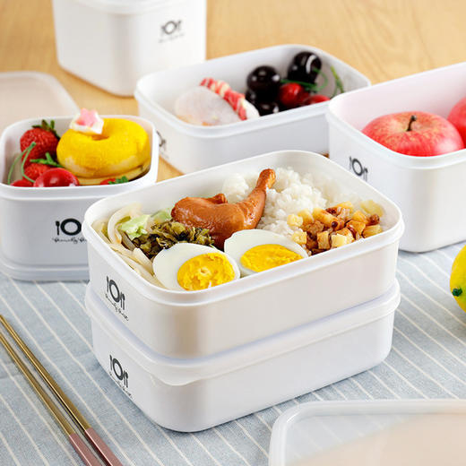 【日用百货】学生可用微波炉午餐饭盒便当盒长方形食品收纳盒 商品图0