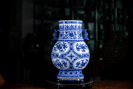 翁继红:福禄寿喜开窗花卉福筒尊 商品图0