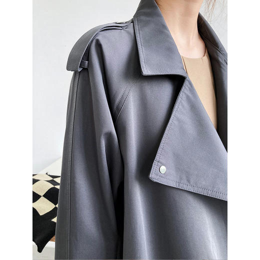 【服饰鞋包】新款韩版小个子风衣系带收腰气质卡其色短款外套女2056 商品图3