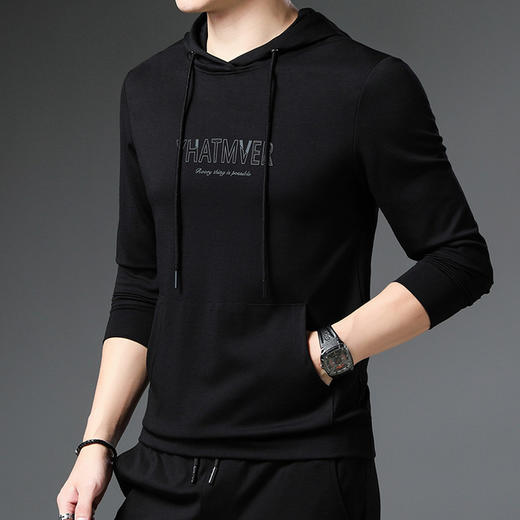 【卫衣男】秋季宽松连帽衫长袖上衣纯色青年休闲男装ins外套 商品图1