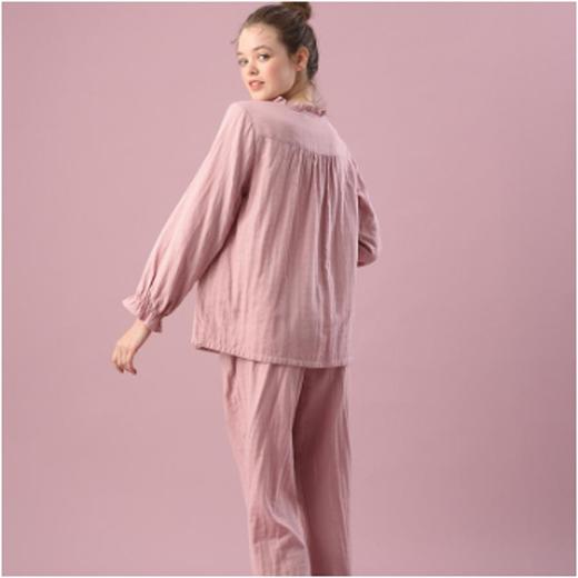 3楼 美标豆沙红双层棉纱女士可爱减龄舒适家居服83749 商品图4