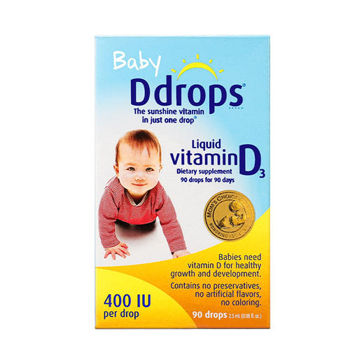 【保税仓】美国BabyDdrops维生素D3宝宝补钙滴剂90滴2.5ml 商品图2