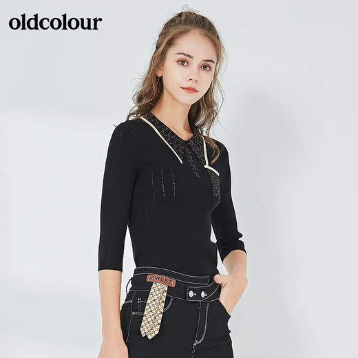 oldcolour秋季商场同款时尚修身套头衫女N32052252 商品图1