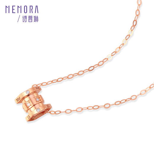 【积分抵值】时光印记玫瑰18K金钻石小蛮腰项链DN046701、DN0467 商品图8