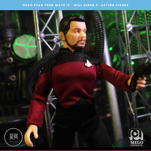 现货 Mego 星际迷航 TNG Cmdr Will Riker 8英寸挂卡 商品图2