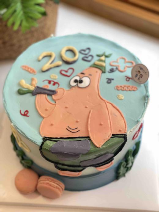 手绘派大星奶油蛋糕 下单前请仔细阅读商品详情 商品图0