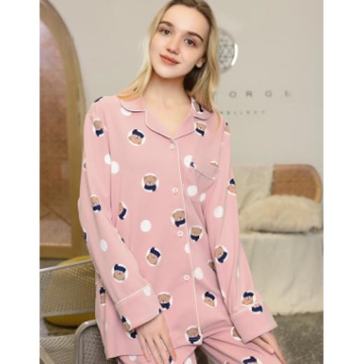 3楼 美标可爱小熊粉色全棉女士学生家居服89027 商品图0