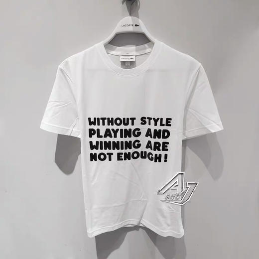 衬衫内搭伴侣，法鳄正品白色字母T恤 原专柜价690 商品图0