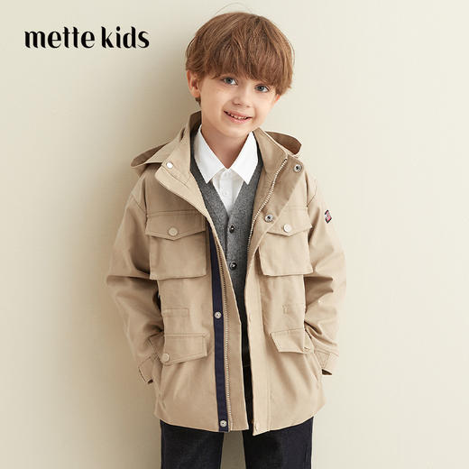 【加厚防风风衣】男童风衣外套秋装2021秋冬新款洋气中大童连帽外套 商品图0