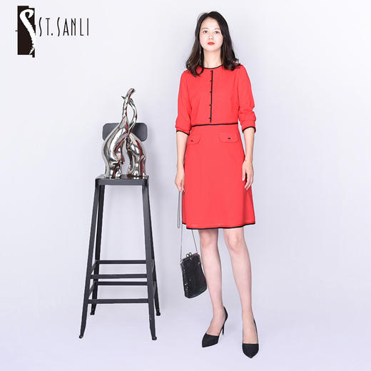 圣三利女装春秋季圆领连衣裙SL321L02 商品图0
