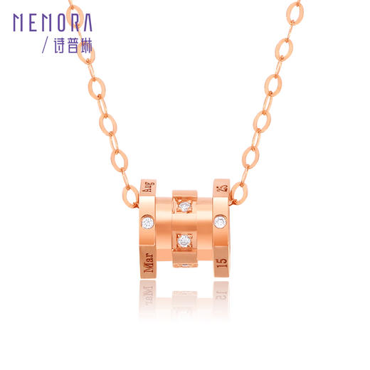 【积分抵值】时光印记玫瑰18K金钻石小蛮腰项链DN046701、DN0467 商品图4