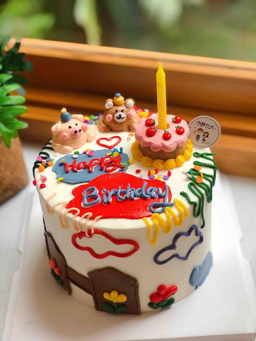 复古趴趴熊奶油蛋糕 下单前请仔细阅读商品详情 商品图0