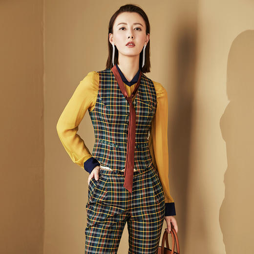 颈袖添香-套裤-”骑马装“英伦格子 飒爽英姿 权威大气 个性时髦  JG4S4659T1X0KX 商品图2