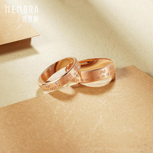 【方枪枪推荐】时光印记18K金澳洲镶钻石年轻女士男士情侣戒对戒DL0470/DL0013 商品图9