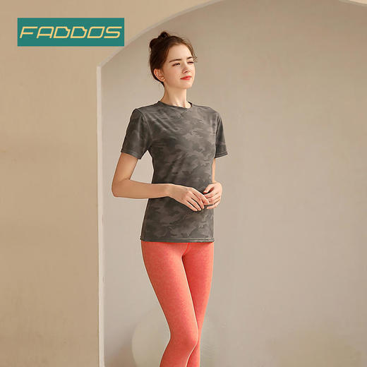 F202079梵蒂欧瑜伽T恤双磨面料印花工艺（无胸垫） 商品图0