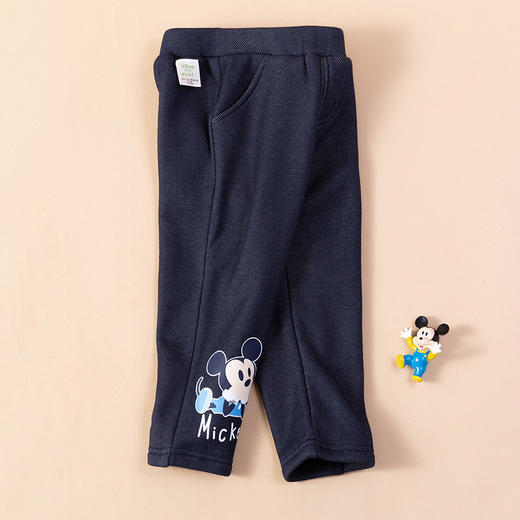 迪士尼米奇男童宝宝春秋保暖加绒仿牛仔长裤裤子 商品图9