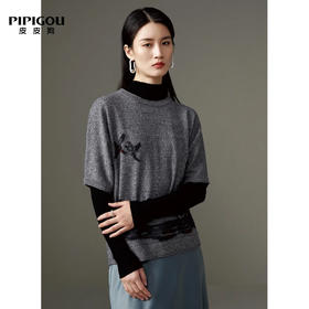皮皮狗女式植绒中袖圆领套衫8245211828