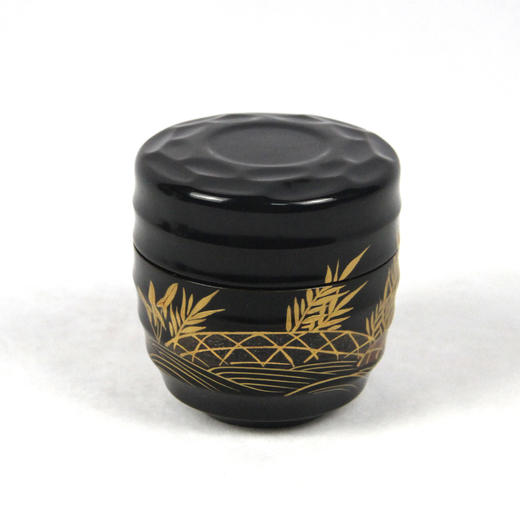 日本描金叶纹黑漆盒 商品图0