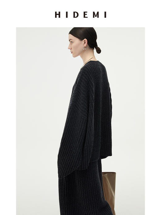 HIDEMI 美利奴羊毛厚款粗针套装 毛衣/半身裙 商品图2