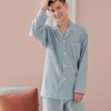 3楼 美标全棉天蓝竖条纹男士情侣款家居服 89101 商品缩略图0
