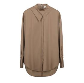 不对称假领圆领衬衫