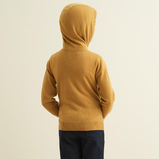 【纯羊绒连帽运动衫】羊绒世家童装21年秋冬100%山羊绒连帽运动针织开衫外套 商品图5