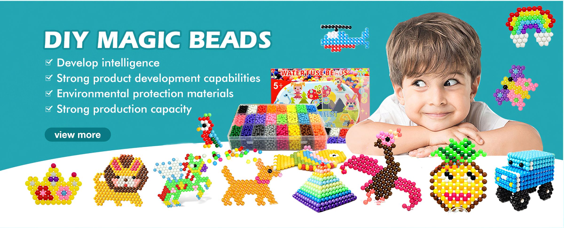 KACAGA Water Fuse Beads Refill Pack 1000 Red Beads Creative Magic Water Sticky Beads Art Crafts Toys for Kids Beginners