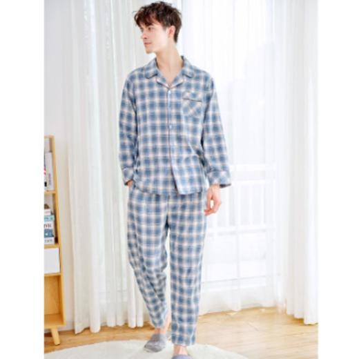 3楼 美标全棉磨毛经典格子舒适情侣家居服 89082 89083 商品图2